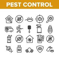 Pest Control Service Collection Icons Set Vector