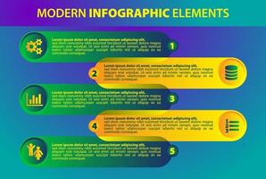 Modern infographic template design with numbers options or steps. vector