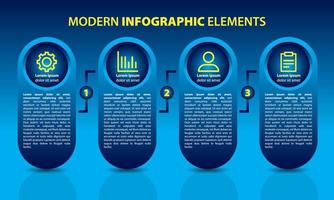 diseño moderno de plantillas infográficas con opciones de números o pasos. vector