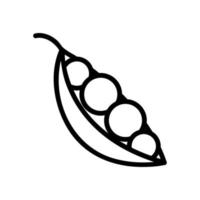 Green pea icon vector. Isolated contour symbol illustration vector