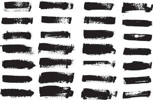 set of grunge brush stokes vector