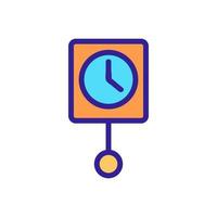 ilustración de contorno de vector de icono de dispositivo de reloj de péndulo de forma cuadrada