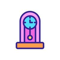 ilustración de contorno de vector de icono de reloj de péndulo redondeado de pie