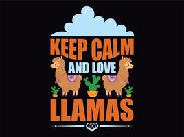Llama t-shirt design vectot file vector