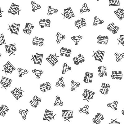 Toys Clockwork Machine, Drum Seamless Pattern