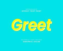 text effect font 3D color. vector