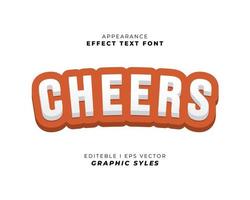 text effect font 3D color. vector