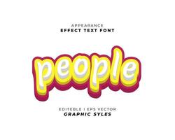 text effect font 3D color. vector