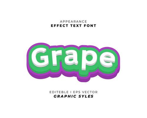 text effect font 3D color.