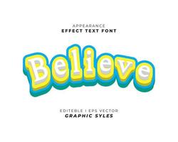 text effect font 3D color. vector