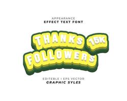 fuente de efecto de texto color 3d. vector