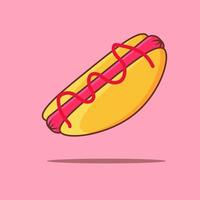 Hotdog. Vector isolated flat illustration fast food