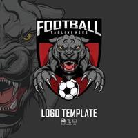 BLACK PANTHER FOOT BALL LOGO WITH A GRAY BACKGROUND vector