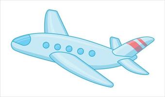 The plane is flying. Jet planes travel and rest. Flying by plane, traveling by plane to the airport or air transportation. Aerial flat vector illustration