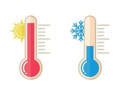 Set of thermometers icons with different levels. Vector illustration for design