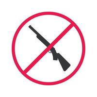 no rifle concept - rifle with red forbidden sign vector