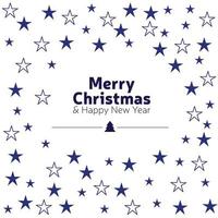 Merry Christmas Stars Vector Text Background