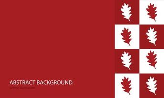 background geometric oak leaf. vector autumn oak leaves on red and white background in simple flat style