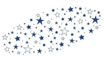 blue stars fly in a stream on a white background vector