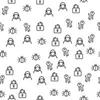 Cyber Hacker Activity Seamless Pattern Vector