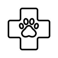 Paw icon vector. Isolated contour symbol illustration vector
