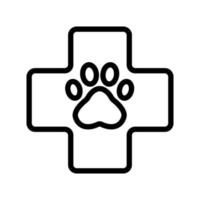 Paw icon vector. Isolated contour symbol illustration vector