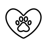 Paw icon vector. Isolated contour symbol illustration vector