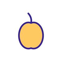 Peach icon vector. Isolated contour symbol illustration vector