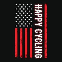 Happy cycling - USA flag with cycling template vector