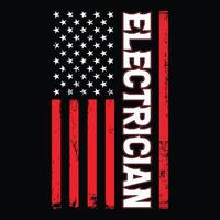 American flag with Electrician design template vector