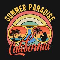 Summer paradise California - Summer beach t shirt design, vector graphic.