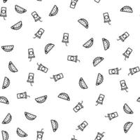 Fast Food And Drink Eating Theme Seamless Pattern