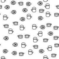 Tea Time Crockery Elements Seamless Pattern Vector