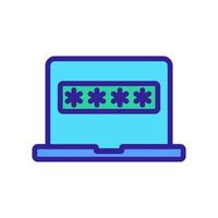 password laptop icon vector outline illustration