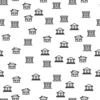 Types Of City Building Seamless Pattern Vector