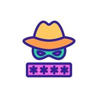 password hacker icon vector outline illustration