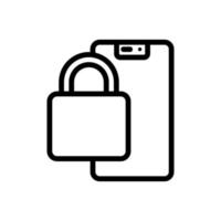 password phone icon vector outline illustration