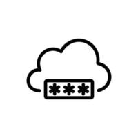 password cloud icon vector outline illustration