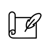 vector de icono de desplazamiento de papel pergamino. ilustración de símbolo de contorno aislado