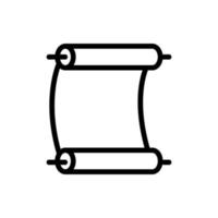 parchment paper scroll icon vector. Isolated contour symbol illustration vector