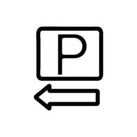 Pointer parking icon vector. Isolated contour symbol illustration vector