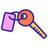 Keys with a keychain vector icon. Isolated contour symbol illustration