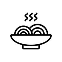 Delicious pasta icon vector. Isolated contour symbol illustration vector