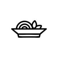 Delicious pasta icon vector. Isolated contour symbol illustration vector