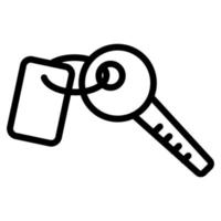 Keys with a keychain vector icon. Isolated contour symbol illustration