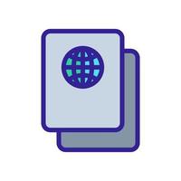 Passport icon vector. Isolated contour symbol illustration vector