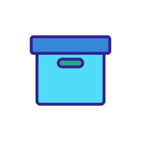 Box with vector icon cover. Isolated contour symbol illustration