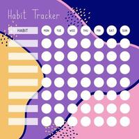 Templates of habit tracker. A planner for the organization of time. Abstract background. Vector. vector