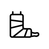 vector de icono de pie de yeso. ilustración de símbolo de contorno aislado