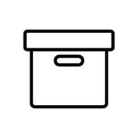 Box with vector icon cover. Isolated contour symbol illustration